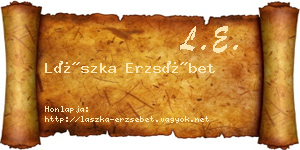 Lászka Erzsébet névjegykártya